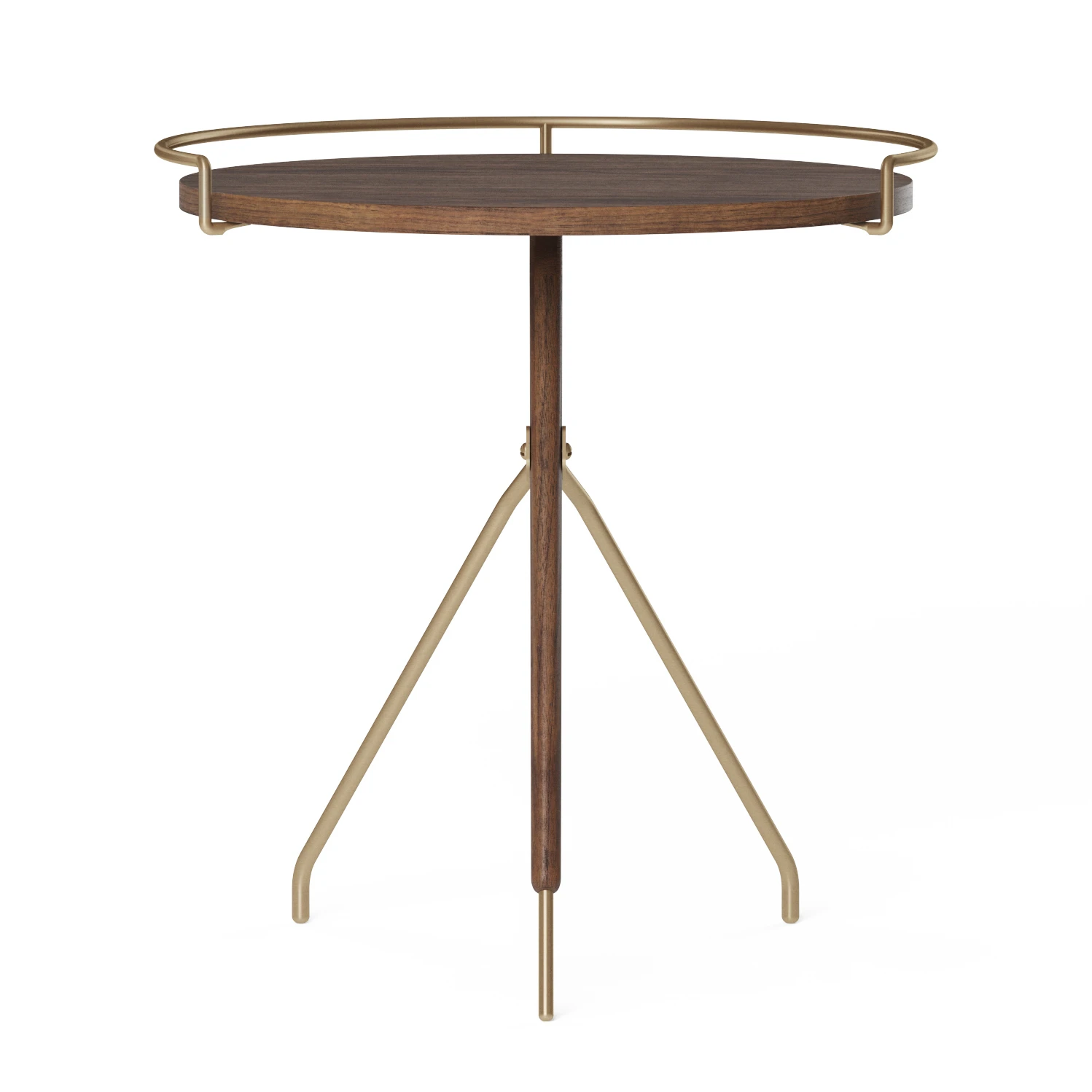 Menu Umanoff Bijzettafel Walnoot-gepolijst Messing 1 Menu Umanoff Bijzettafel Walnoot-gepolijst Messing