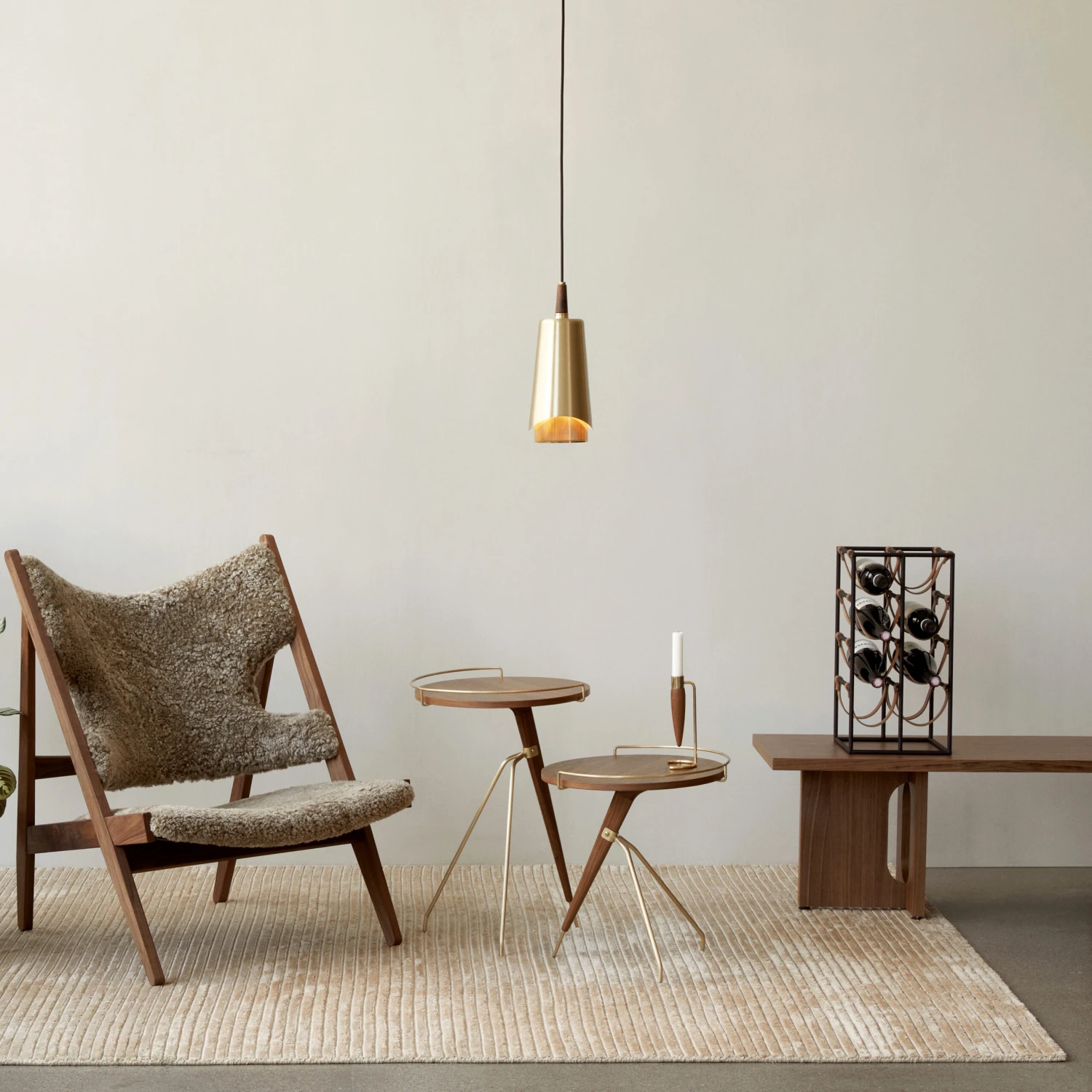 Menu Umanoff Bijzettafel Walnoot-gepolijst Messing 4 Menu Umanoff Bijzettafel Walnoot-gepolijst Messing - Afbeelding 4