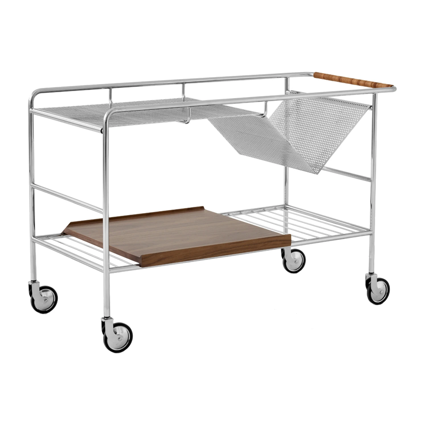 &Tradition Alima Opbergtrolley Gelakt Walnoot 1 &Tradition Alima Opbergtrolley Gelakt Walnoot