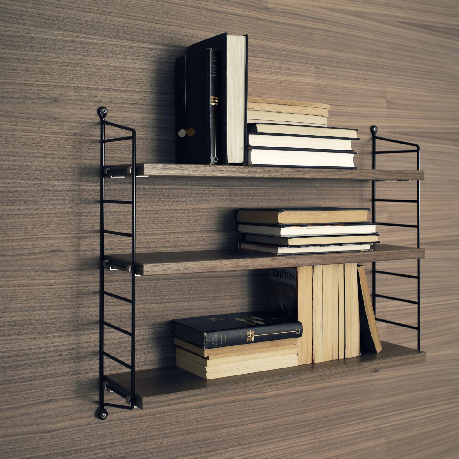 String Pocket Boekenplank Walnoot-zwart 3 String Pocket Boekenplank Walnoot-zwart - Afbeelding 3