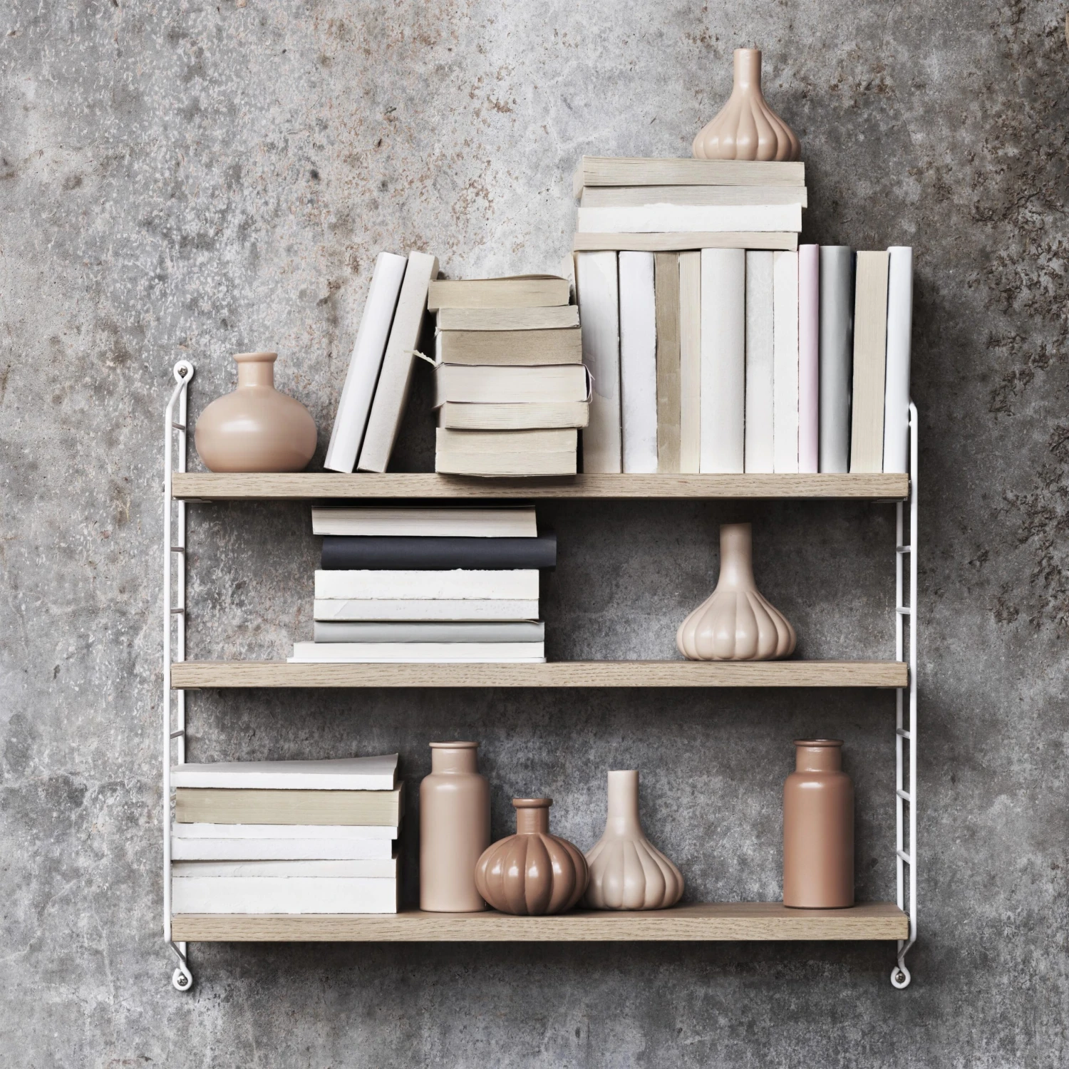 String Pocket Boekenplank Eiken-wit 2 String Pocket Boekenplank Eiken-wit - Afbeelding 2