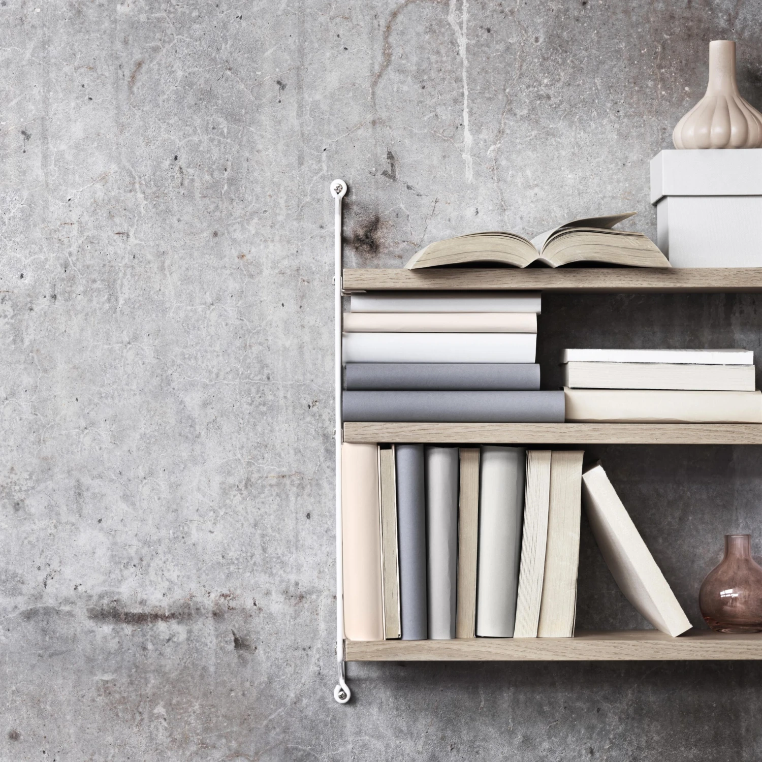 String Pocket Boekenplank Eiken-wit 3 String Pocket Boekenplank Eiken-wit - Afbeelding 3